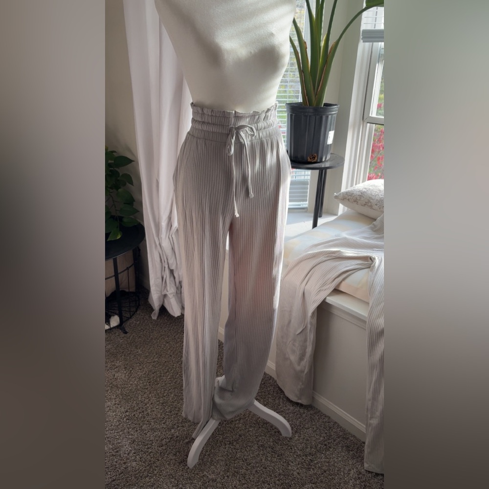 Set of 2 High Waisted Wide Leg Lounge Pants